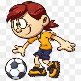 Kids Soccer Clipart - Kid Playing Soccer Clipart, HD Png Download - soccer png