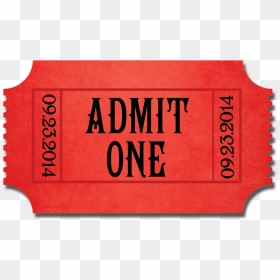 Admit One Ticket Red, HD Png Download - ticket png