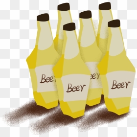 Beer Cartoon Yellow Wine Bottle Png And Psd - Beer Bottle Png Transparent Cartoon, Png Download - beer bottle png