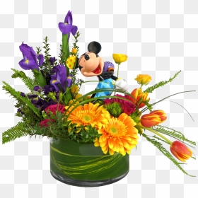 Mickey Mouse Tropical Flower Arrangement , Png Download - Mickey Mouse Floral Birthday Arrangement, Transparent Png - png flowers