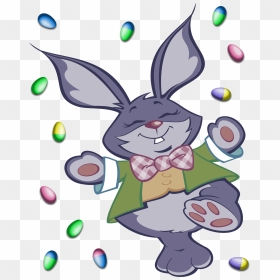 Clipart Bunny Character - Easter Bunny Hopping Transparent, HD Png Download - easter bunny png