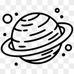 Black And White Planet Drawing, HD Png Download - saturn png