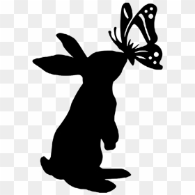 Easter Bunny Silhouette Png - Silhouette Rabbit Clipart Black And White, Transparent Png - easter bunny png