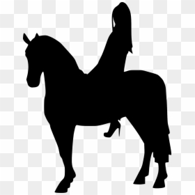 Woman Riding Horse Silhouette, HD Png Download - lady silhouette png