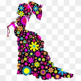 Flower Peace Sign Hand, HD Png Download - lady silhouette png
