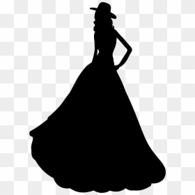 Woman In Dress Silhouette Png, Transparent Png - lady silhouette png