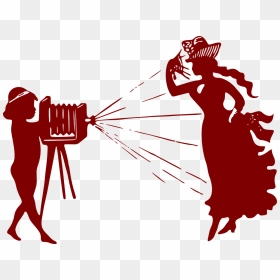 Vintage Camera Clip Art Black And White, HD Png Download - lady silhouette png