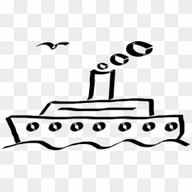 Ferry Black And White, HD Png Download - cruise png