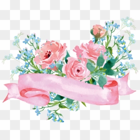 Pink And Blue Floral Png, Transparent Png - flower banner png
