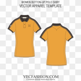 Polo Shirt Template Women, HD Png Download - t shirt vector png