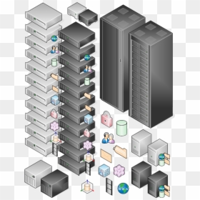 3d Data Center Visio Stencils, HD Png Download - servers icon png
