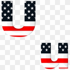 Letter U With American Flag, HD Png Download - american flag star png