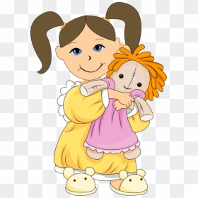 Girl With A Doll Clipart, HD Png Download - dolls png