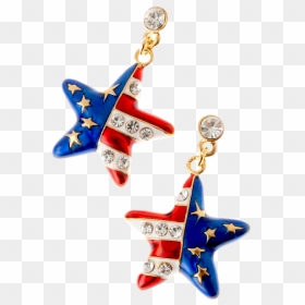 Earrings, HD Png Download - american flag star png