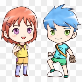 Anime Boy And Girl, HD Png Download - cute chibi png