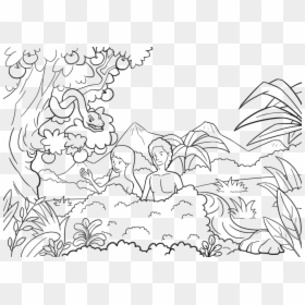 Garden Of Eden Drawing, HD Png Download - bible vector png