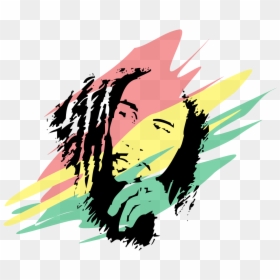 Bob Marley Silhouette Vector, HD Png Download - rasta png