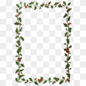 Holly Frame 2 Clip Arts - Rectangle Christmas Frame Transparent Png, Png Download - holly png