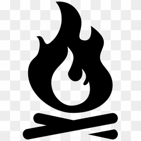 Campfire Png Black And White- - Campfire Icon Png, Transparent Png - campfire png