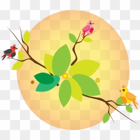 Rainbow Birds On Branch Clip Arts - Clip Art, HD Png Download - branch png