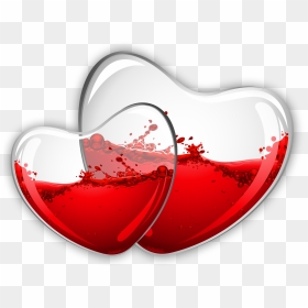 Hearts With Red Wine - Glass Heart Png, Transparent Png - shattered glass png