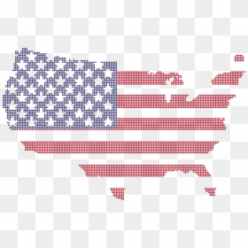 America Flag Map Dots Clip Arts - United States Of America Map And Flag, HD Png Download - dots png