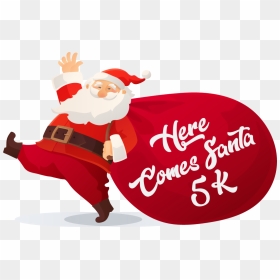2019 Here Comes Santa 5k Run/walk Race Roster Registration - Santa Claus Running Png, Transparent Png - santa claus png