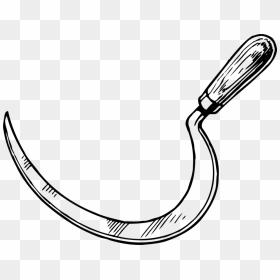 Line Art,coloring Book,sickle - Sickle Black And White, HD Png Download - hammer and sickle png