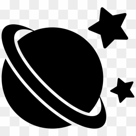 Saturn Black Shape With Stars Around Comments - Black Saturn Png, Transparent Png - saturn png