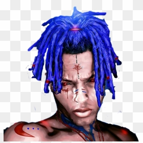Xxxtentacion With Blue Hair , Png Download - Xxxtentacion Wallpaper Blue Hair, Transparent Png - xxxtentacion png