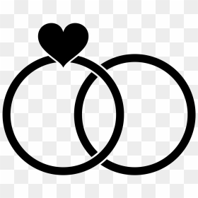 Heart, Ring, Icon, Black, Sweethearts, Wedding - Icon Wedding Rings Png, Transparent Png - wedding rings png
