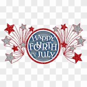 Happy Fourth Of July Glitter Banner Clip Arts - American Flag Fireworks Logo, HD Png Download - 4th of july png