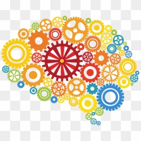 Custom Colored Brain - Gears Brain Clipart, HD Png Download - gears png