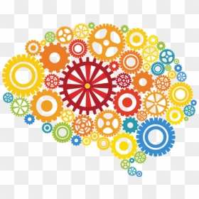 Custom Colored Brain - Gears Brain Clipart, HD Png Download - gears png