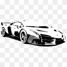 Lamborghini Veneno Outlined In Black By Smifysart - Lamborghini Png Black And White, Transparent Png - lamborghini png