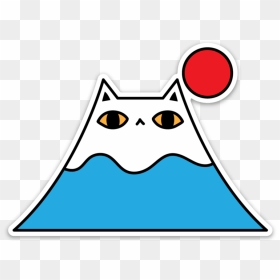 Mount Fuji Cat Vinyl Sticker - Mount Fuji Cat, HD Png Download - sticker png