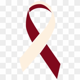 Burgundy And Ivory Colored Oral Cancer Ribbon - Oral Cancer Ribbon Color, HD Png Download - red ribbon png