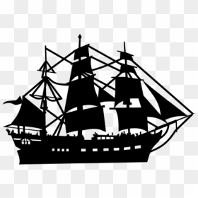 Tall Ship Boat Sailing Ship Clip Art - Pirate Ship Silhouette Vector, HD Png Download - pirate ship png