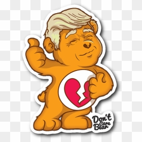 Don"t Care Bear Maga W/hair Trump Sticker - Trump Care Bear, HD Png Download - donald trump head png