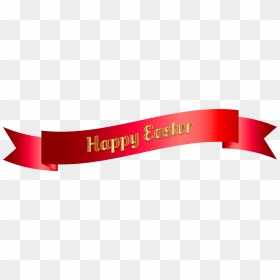 Red Happy Easter Banner Png Clip Art Image - Signage, Transparent Png - happy easter png