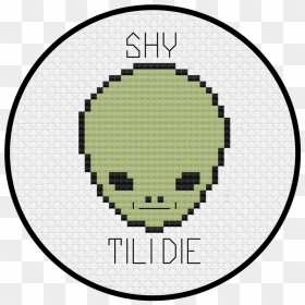 Shy Guy Alien Cross Stitch Pattern - Pixel Art Easy Emoji, HD Png Download - eyeball png