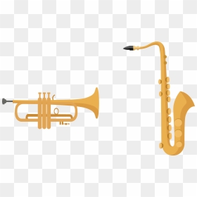 Transparent Saxophone Png - Saxophone And Trumpet Cartoon, Png Download - trumpet png