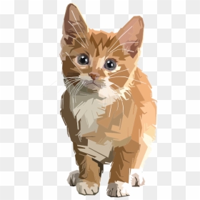 Stylized Geometric Kitten - Cute Cat Art, HD Png Download - kitten png