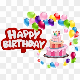 Happy Birthday Balloons Png Names - Happy Birthday Cake Png, Transparent Png - birthday balloons png