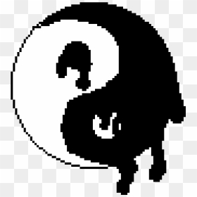 Inky Yin Yang - Pixel Monokuma, HD Png Download - yin yang png