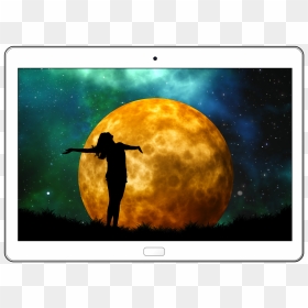 Moon And Human Man, HD Png Download - woman silhouette png