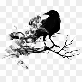 Clipart Free Black Raven Blacksmoke Animal Bird - Raven Edgar Allan Poe Art, HD Png Download - black smoke png