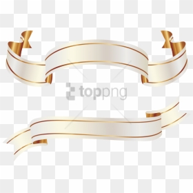 Free Png Gold Banner Ribbon Png Png Images Transparent - White Gold Ribbon Vector, Png Download - gold ribbon png