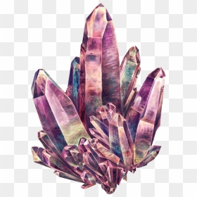 Decoration Diamond Mineral Pictures Watercolor Crystal - Mineral Art, HD Png Download - crystal png
