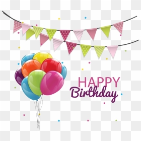 Birthday Cake Balloon Party - Vector Birthday Balloons Png, Transparent Png - birthday balloons png